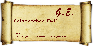 Gritzmacher Emil névjegykártya